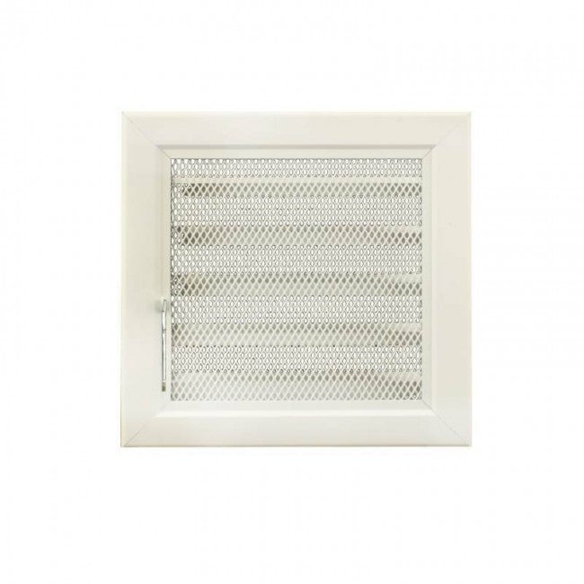 Ventilation Grille 18x18cm Dia.140mm White with MESH and Chimney Adapter