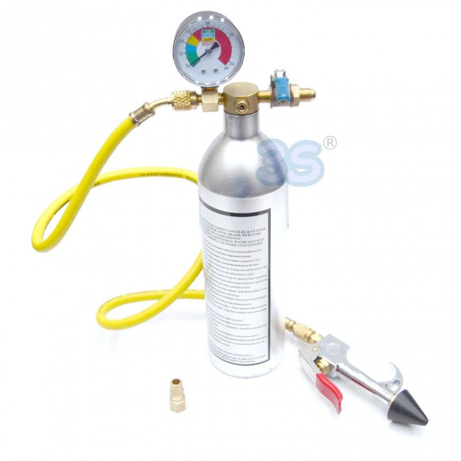Conteneur pressurisé en aluminium avec pistolet pour le nettoyage des systèmes avec détergent