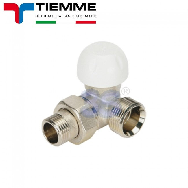 Robinet thermostatique coaxial 1/2'' à droite pour radiateur avec raccord en cuivre - TIEMME