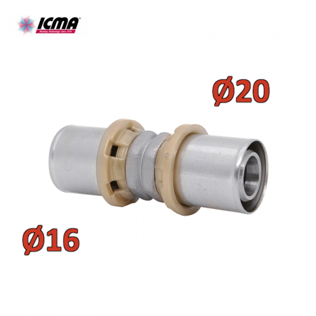 ICMA 400 - Double reducing straight crimp fitting 20 - 16 SEMPITER®