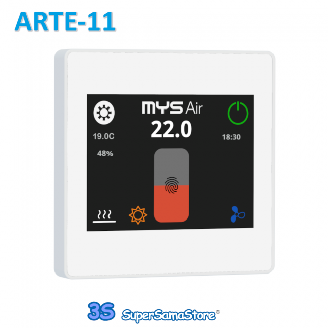 Thermostat tactile ARTE-11 BLANC avec Wi-Fi et écran LCD couleur. 230 V