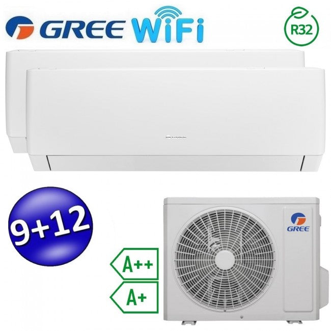 Climatiseur PULAR split Wi-Fi Inverter 9000 + 12000 Btu (UE 14) GREE R32 classe A++/A+