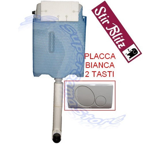 Réservoir de chasse d'eau en plaque blanche EUROPA DUO