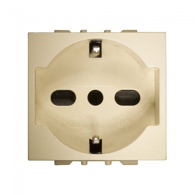 Douille universelle Ivory compatible avec Bticino Magic - Feb Elettrica
