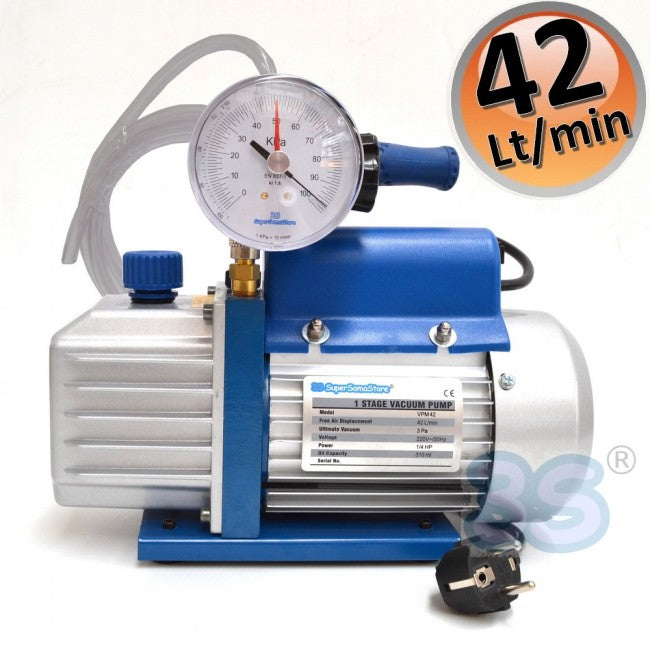 Pompe à vide 42 l/min avec manomètre et robinet