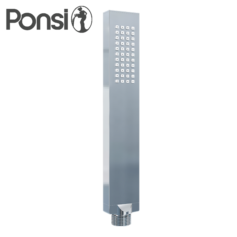 Douchette rectangulaire plate en laiton chromé avec raccord GM 1/2" - BNDOCCD071 Ponsi
