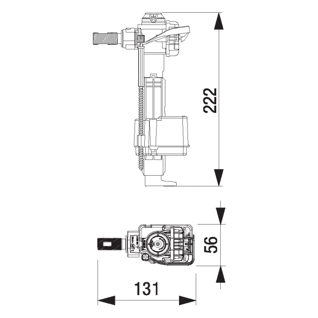 Robinet à flotteur Fluidmaster WC avec raccord latéral 3/8" et adaptateur universel