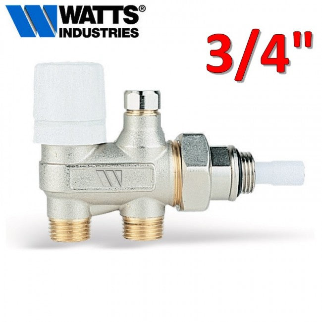 Robinet thermostatique de radiateur 3/4" avec vanne 4 voies pour systèmes monotubes WATTS