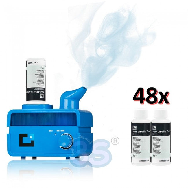 ATOM MACHINE SANS ODEUR - Purificateur d'air pour voiture avec nébuliseur et 48 flacons de 120 ml sans odeur