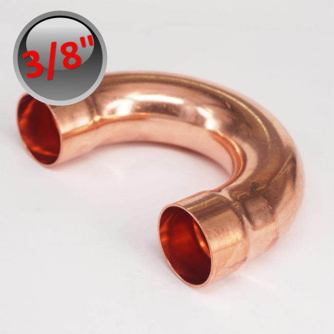 180° copper solder elbow 3/8'' female - female