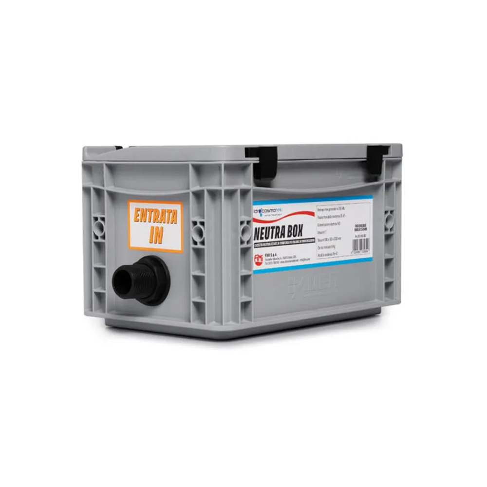 Neutral housing for condensate neutralizer for condensing boilers up to 350 kW