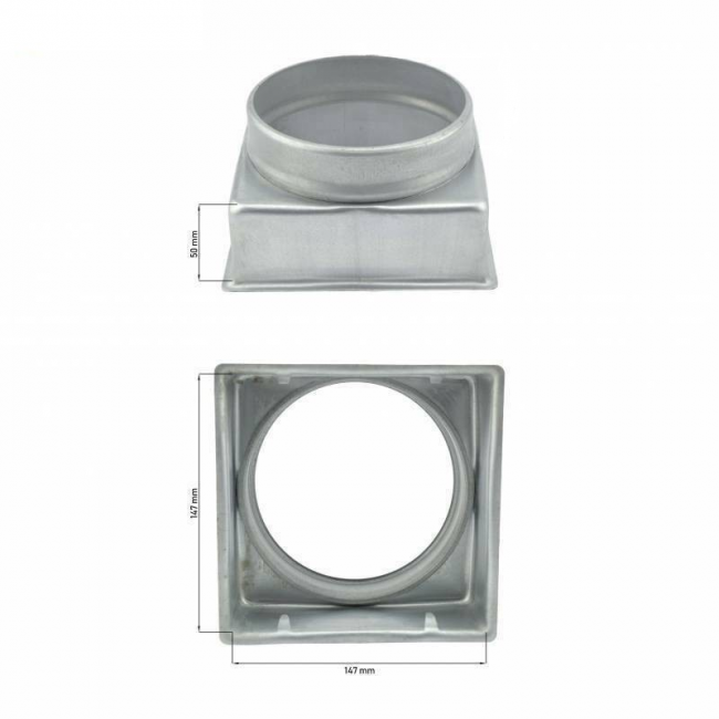 Adapter fitting for chimney opening (Inlet grille 18x18, diameter 100mm)