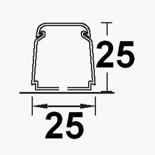 Goulotte de 25 x 25 mm pour câbles électriques et tuyau d'évacuation des condensats - 2 unités de 1 m