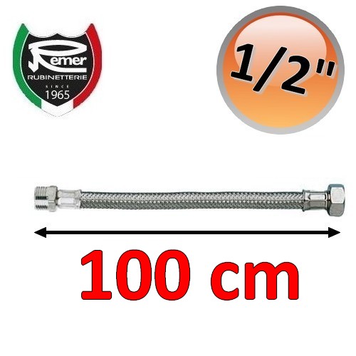 Tuyau d'eau Flexitaly 100 cm - 1/2 mâle femelle
