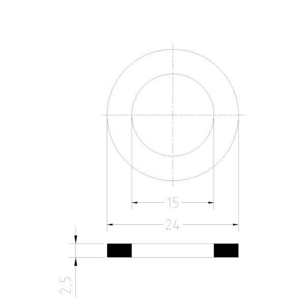 Joint noir SBR 80sh pour raccords 3/4'' - 1 PIÈCE