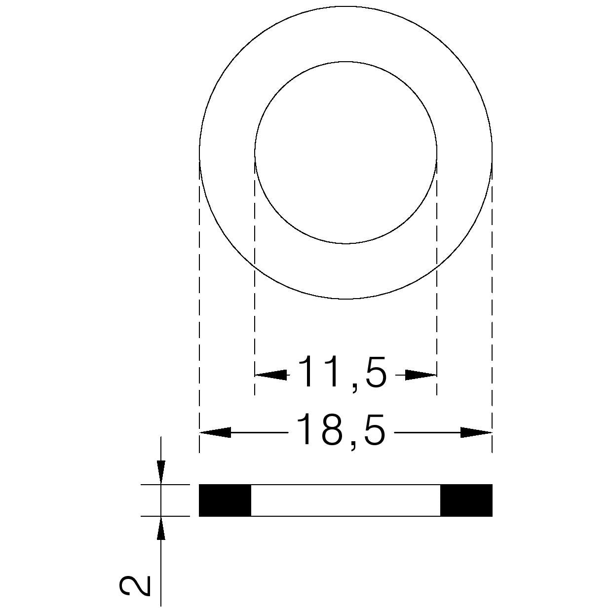 Joint plat en PTFE pour raccords de 1/2''
