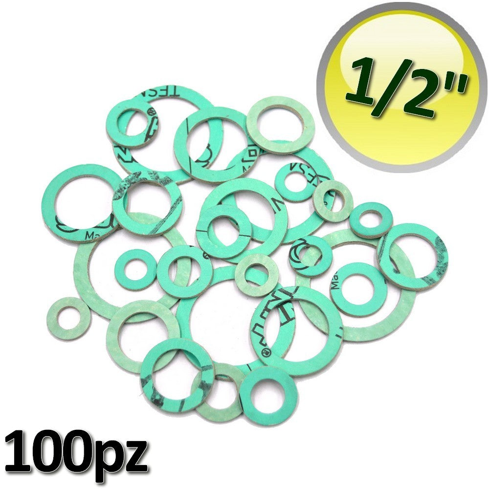 Joints Ø 1/2'' sans amiante, épaisseur 2 mm, pour raccords d'eau sanitaire - sachet de 100 pièces