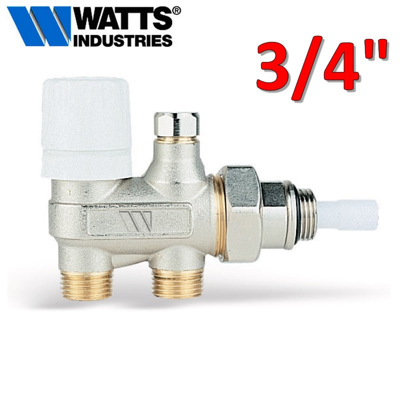 Robinet thermostatique de radiateur 3/4" avec vanne 4 voies pour systèmes monotubes WATTS