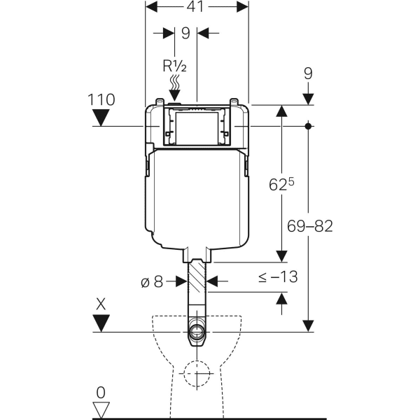 Réservoir de toilette encastré GEBERIT SIGMA 8
