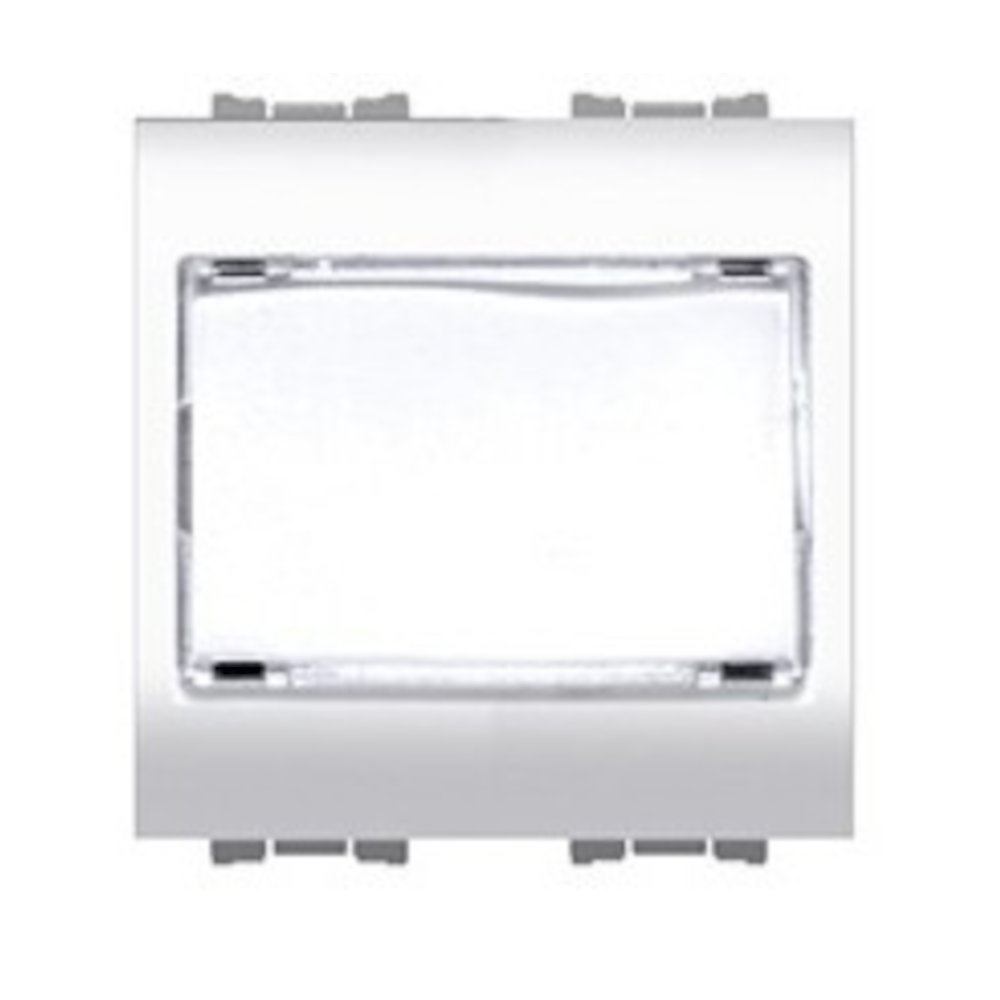 Bouton-poussoir blanc 1P 16A 230V AC avec plaque signalétique ? D=32,5 mm - Feb Elettrica