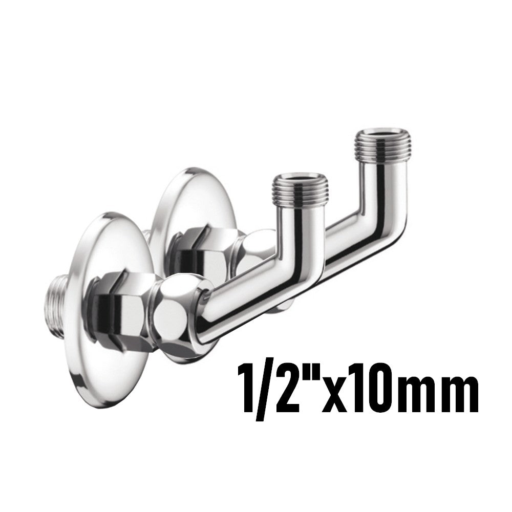Coudes sous évier avec rosace coulissante 1/2'' pour montage mural x 10 mm - PAIRE