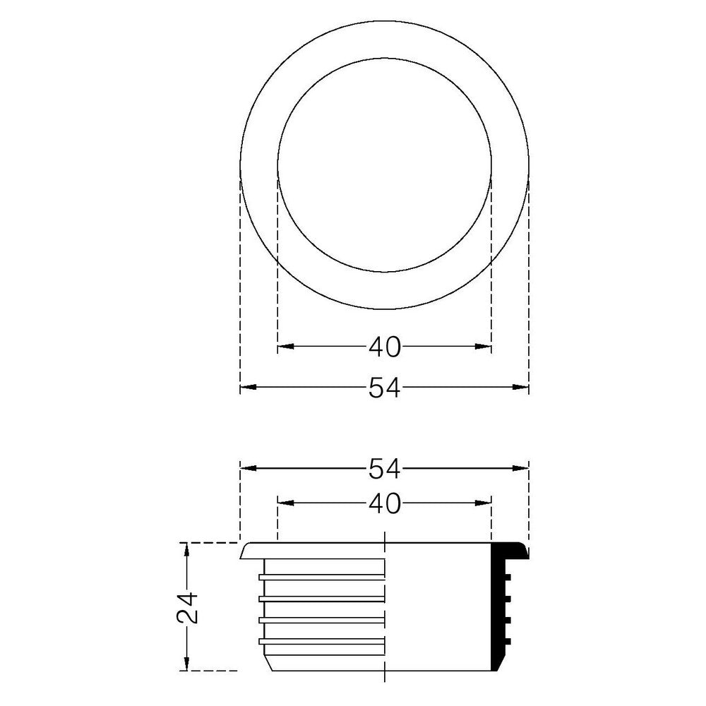 Pince de serrage 46x40 mm pour courbes techniques en Plurex noir
