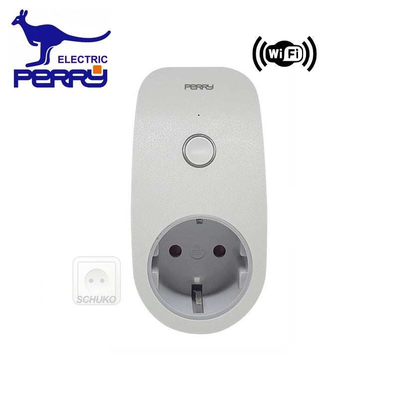 Perry 1IO0057WFD - Interrupteur horaire, prise Wi-Fi avec connecteur Schuko