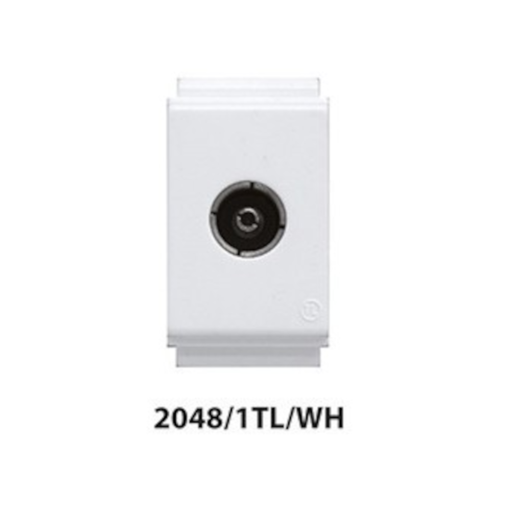 Prise TV coaxiale femelle directe Feb 2048/1TL/WH TL Boutons larges Blanc