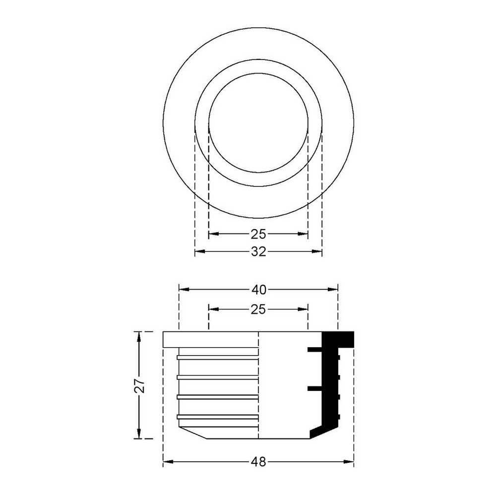 Pince universelle 40x25/32 mm pour courbes techniques en Plurex noir