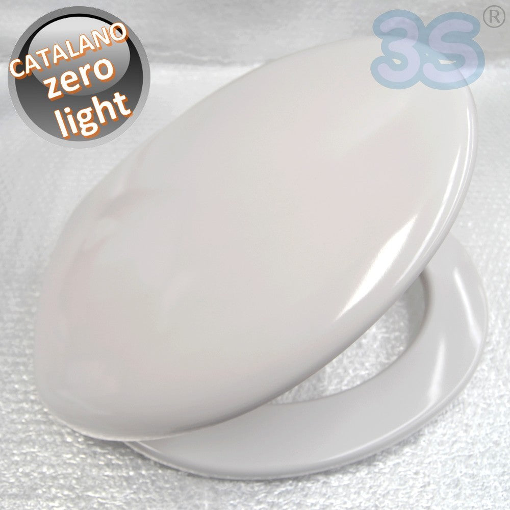 Abattant compatible avec les toilettes ZERO LIGHT Catalano, coloris blanc européen, charnières en acier.