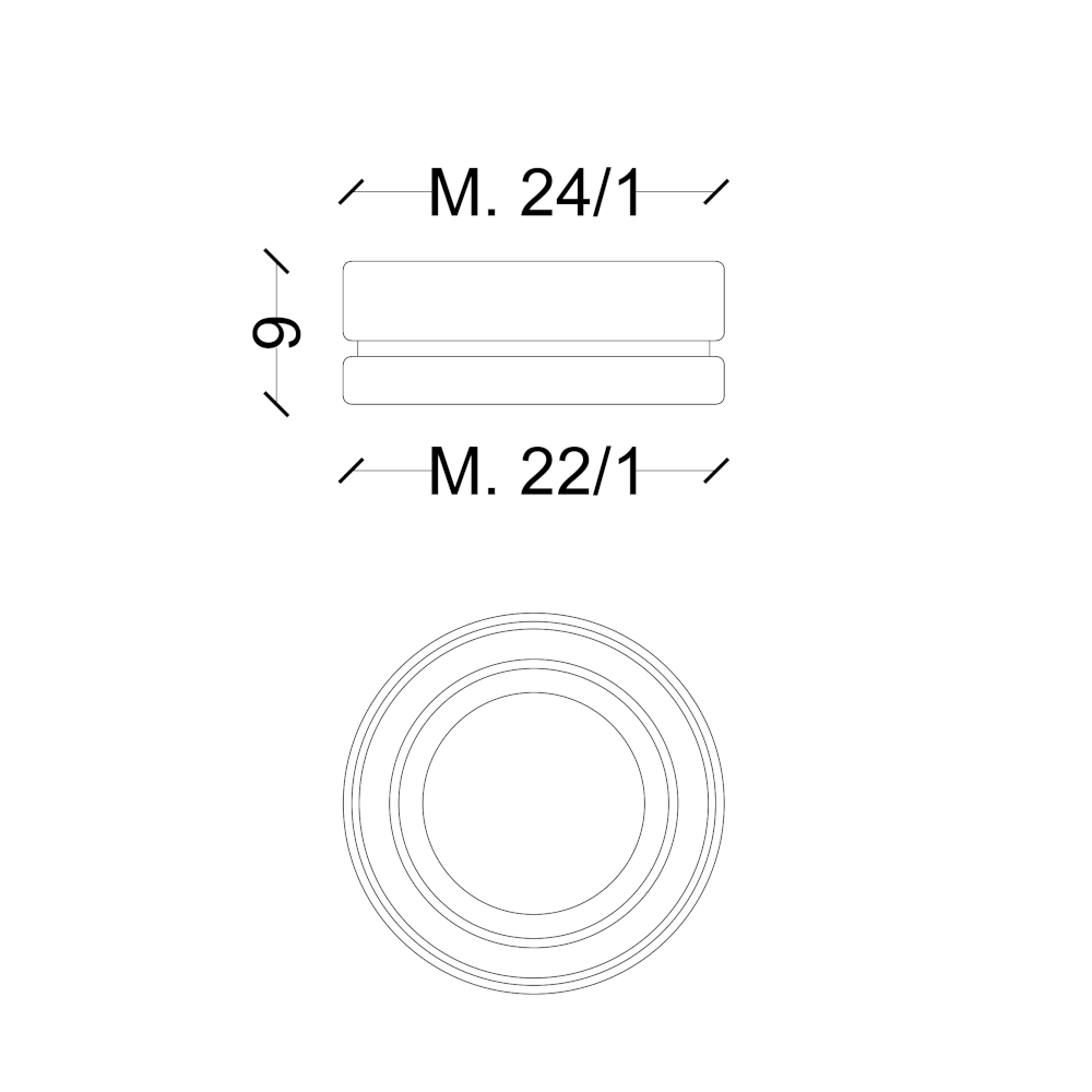 Raccords en laiton chromé 24/1 x 22/1 mm - réduction d'aérateur