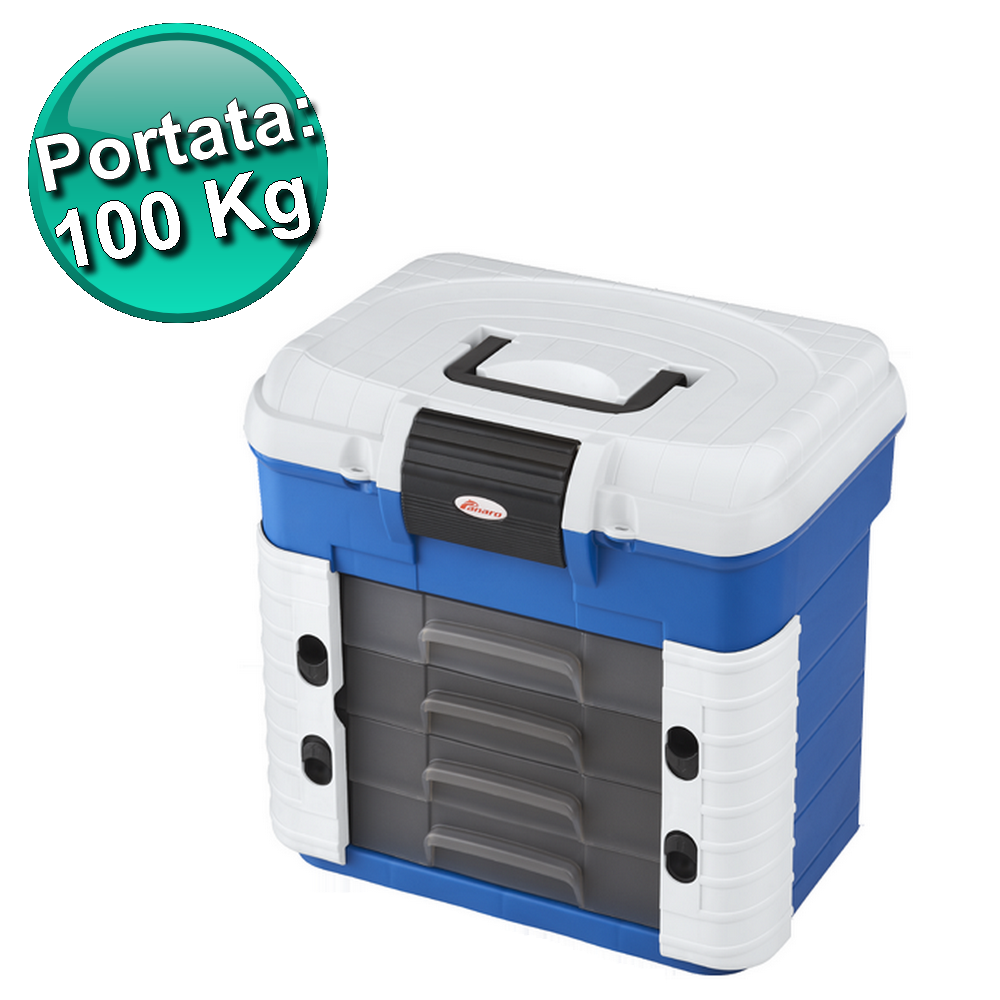 Coffret à outils en polypropylène avec siège ergonomique pour outils, accessoires et ustensiles