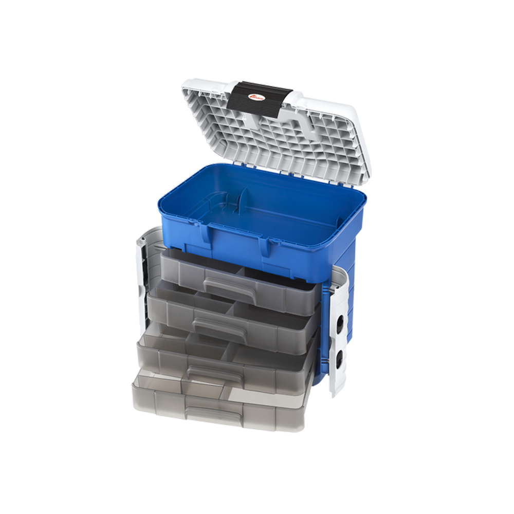 Coffret à outils en polypropylène avec siège ergonomique pour outils, accessoires et ustensiles