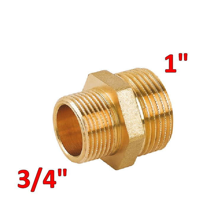 Raccords à tétons réduits MM 3/4'' x 1'' en laiton jaune