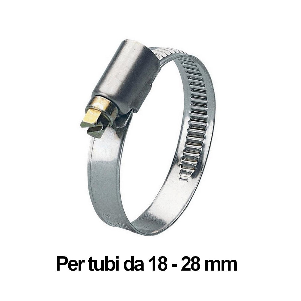 Collier de serrage en acier galvanisé pour tuyaux de 18 à 28 mm