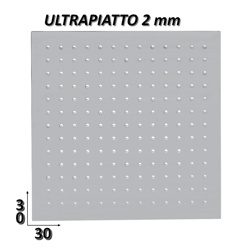 Pommeau de douche carré ultra-mince en acier inoxydable de 30 x 30 cm