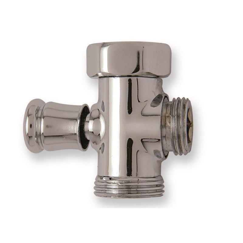 Vanne de dérivation à 3 voies en laiton chromé MF pivotante 1/2''x1/2''x1/2''