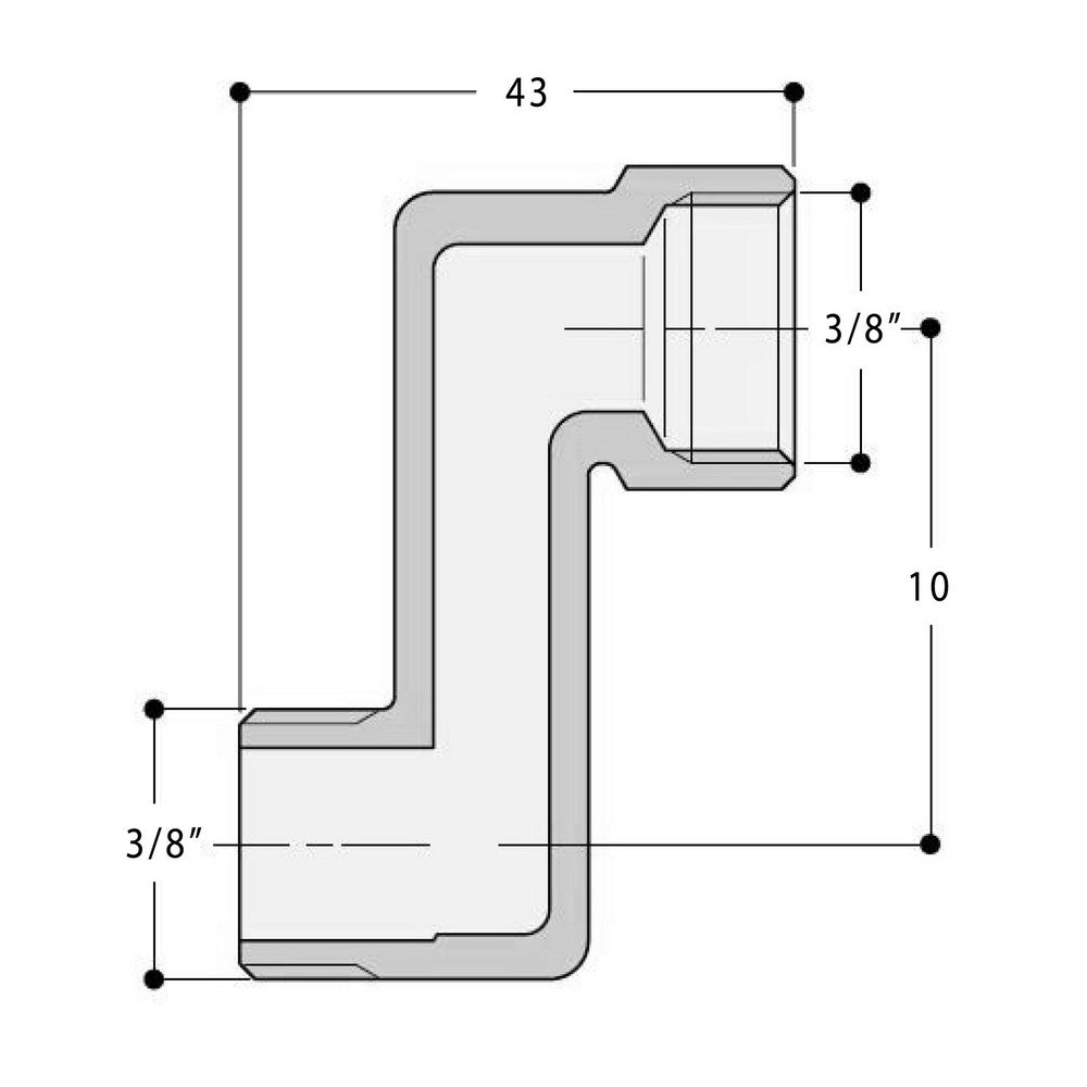Raccord de radiateur excentrique en laiton nickelé, raccords MF 3/8", déport de 10 mm