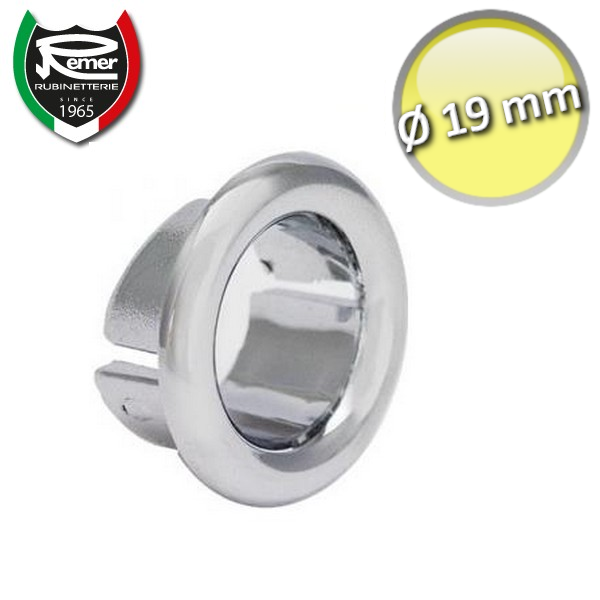 Bague chromée Ø 19 mm pour trop-plein d'évier et de bidet