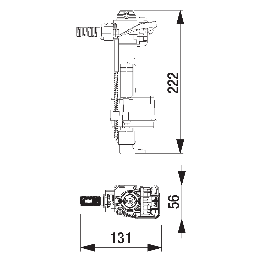 Robinet à flotteur Fluidmaster WC avec raccord latéral 3/8" et adaptateur universel