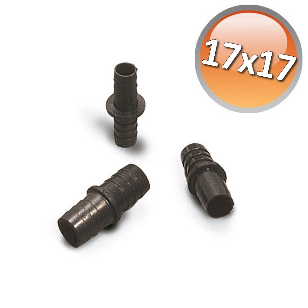 Raccord droit avec double raccord pour tuyau, connexions 17 x 17 mm - 1 pièce