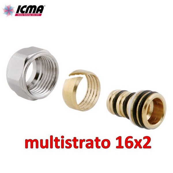 Adaptateur de raccord de vanne ICMA pour tuyau multicouche Ø 16x2 mm