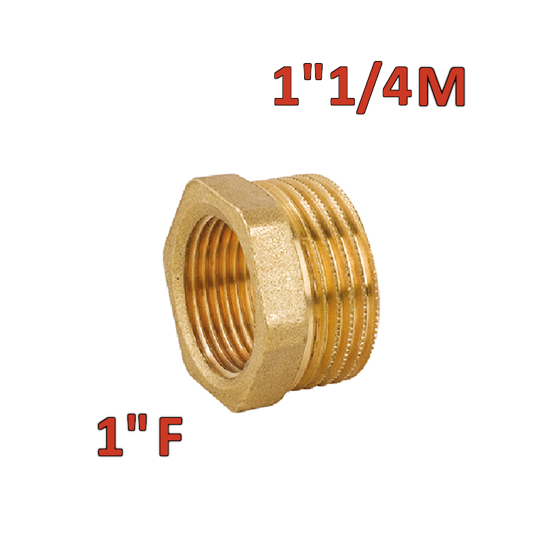 Réducteur hexagonal en laiton avec raccord mâle 1'' 1/4" x femelle 1''