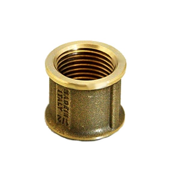 Manchon de raccordement droit F-F 1''1/4 en laiton - gaz à l'eau