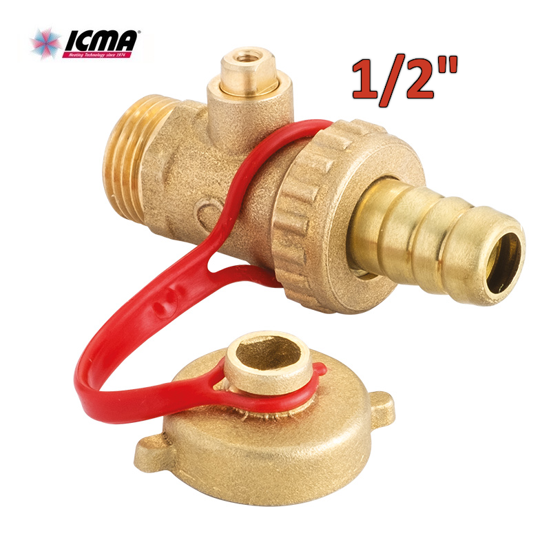 ICMA 146 - Vanne à bille complète 1/2'' PN 10 pour purge de chaudière