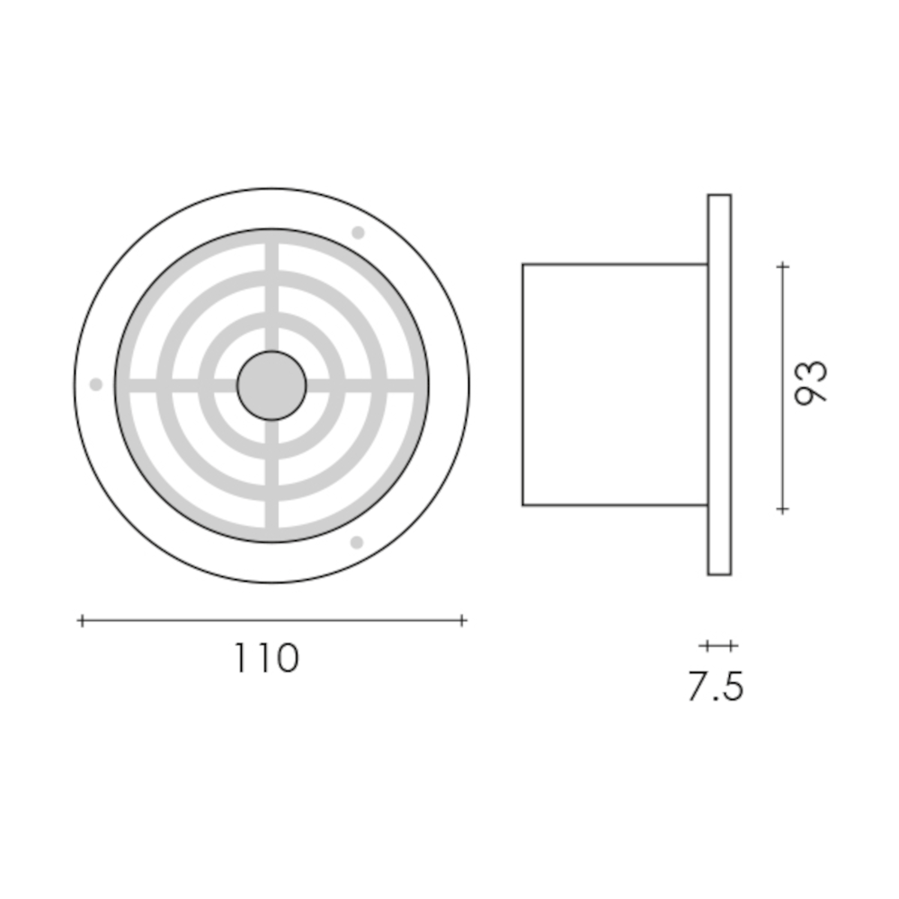Extracteur sous hotte pour conduit de hotte de cuisine de 100 mm