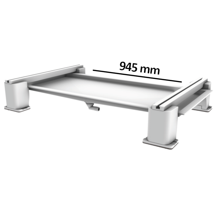 Kit A.G.S. 945 x 584 mm, support de sol de 158 mm de hauteur pour unité de climatisation extérieure avec bac de récupération des condensats