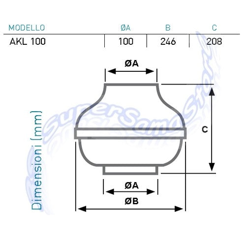 Aspirateur centrifuge AKL100 pour conduits de Ø 100 mm