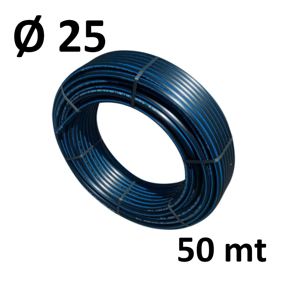 Rouleau de 50 tonnes - Tuyau en polyéthylène haute densité PE 100 NADIR, Ø 25 mm, PN 16