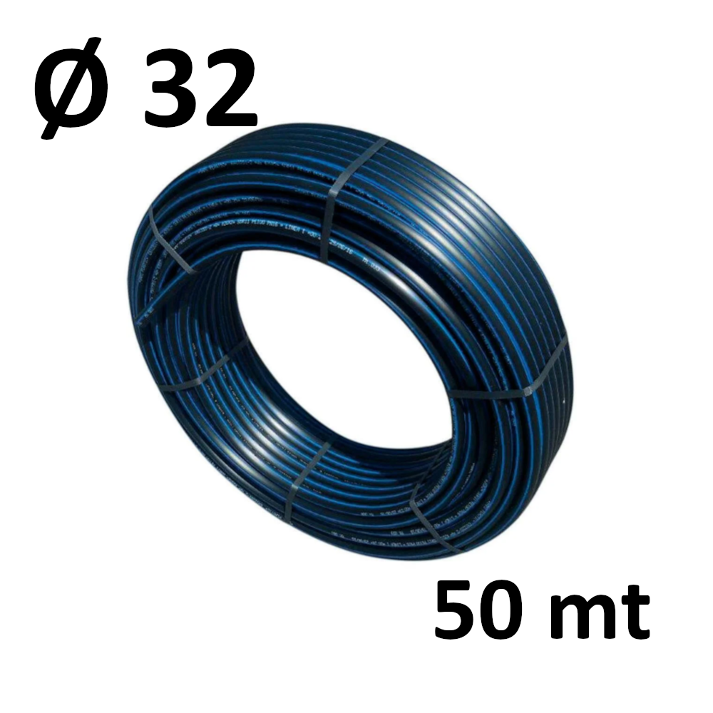 Rouleau de 50 tonnes - Tuyau en polyéthylène haute densité PE 100 NADIR, Ø 32 mm, pour eau, PN 16